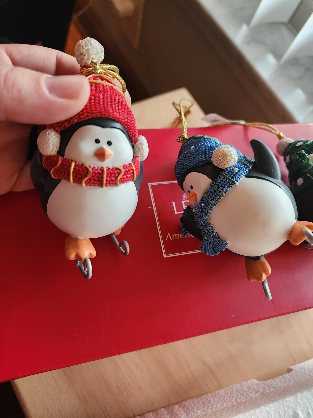 Lenox Porcelain Penguin Christmas Tree Ornaments Set of 3 — NIB